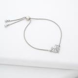 Ted Baker Cherisa White Gold Coloured Crystal Cluster Heart Bracelet