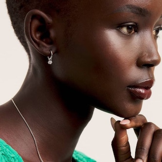 Ted Baker SINALAA Silver Coloured Crystal Huggie Earrings