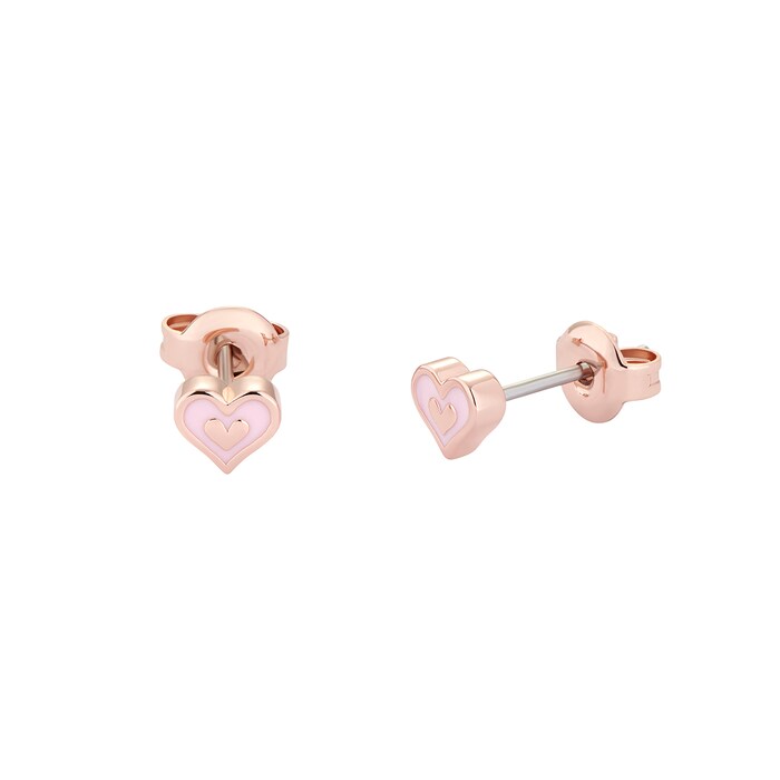 Ted Baker ELLIOT Rose Gold Coloured Heart Stud Earrings