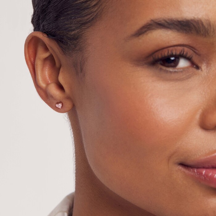 Ted Baker ELLIOT Rose Gold Coloured Heart Stud Earrings