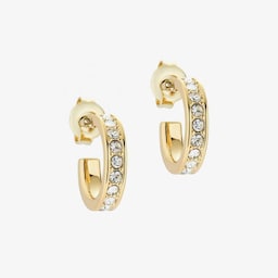 37240931 - SEENITA Yellow Gold Coloured Nano Crystal Hoop Earrings