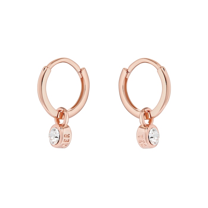 Ted Baker SINALAA Rose Gold Coloured Crystal Huggie Earrings