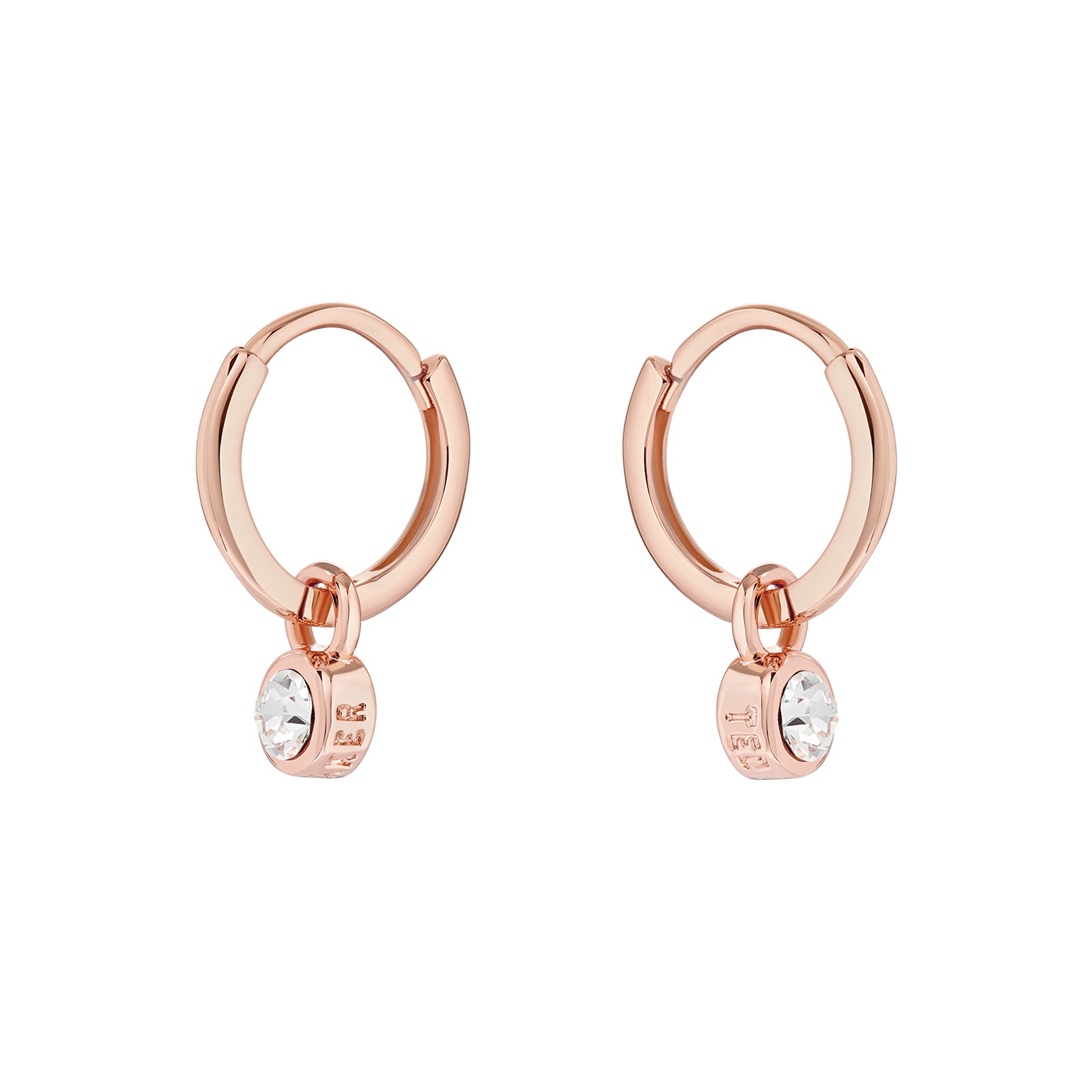 Ted Baker SINALAA Rose Gold Coloured Crystal Huggie Earrings
