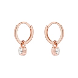 37240932 - SINALAA Rose Gold Coloured Crystal Huggie Earrings