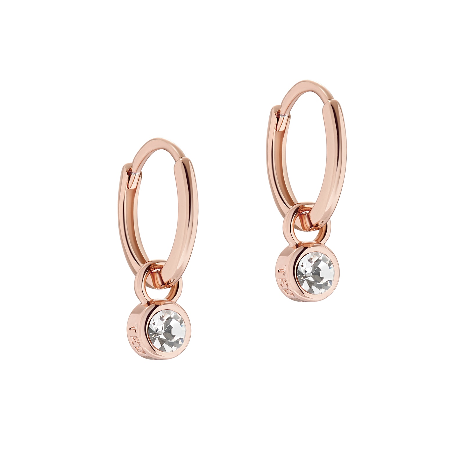 Ted Baker SINALAA Rose Gold Coloured Crystal Huggie Earrings Ted Baker SINALAA Rose Gold Coloured Crystal Huggie Earrings