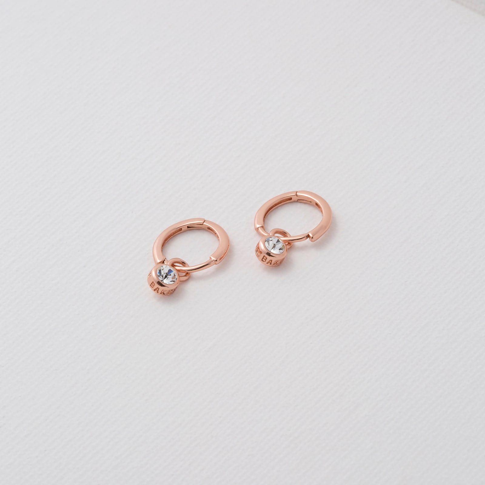 Ted Baker SINALAA Rose Gold Coloured Crystal Huggie Earrings Ted Baker SINALAA Rose Gold Coloured Crystal Huggie Earrings