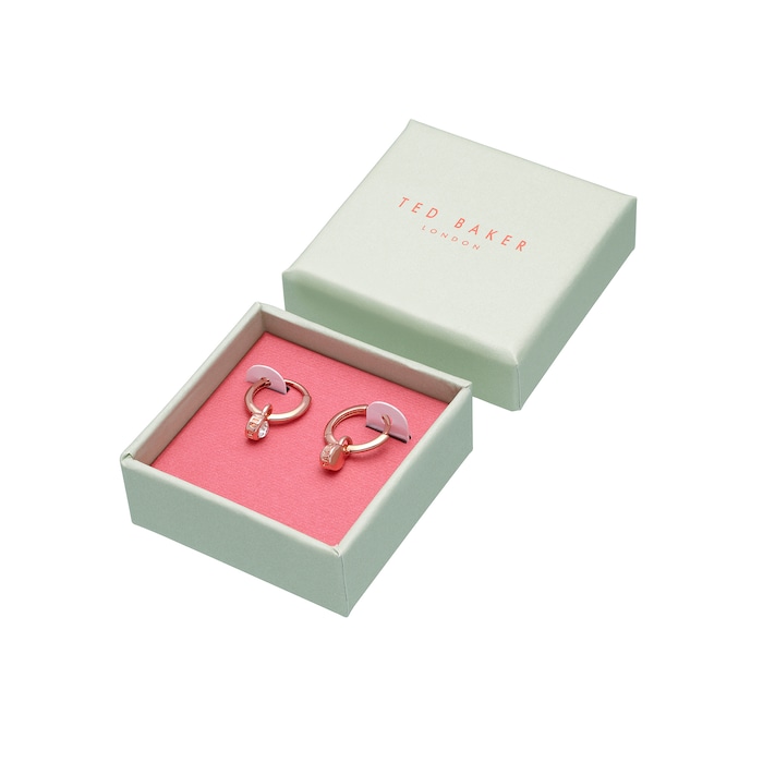 Ted Baker SINALAA Rose Gold Coloured Crystal Huggie Earrings