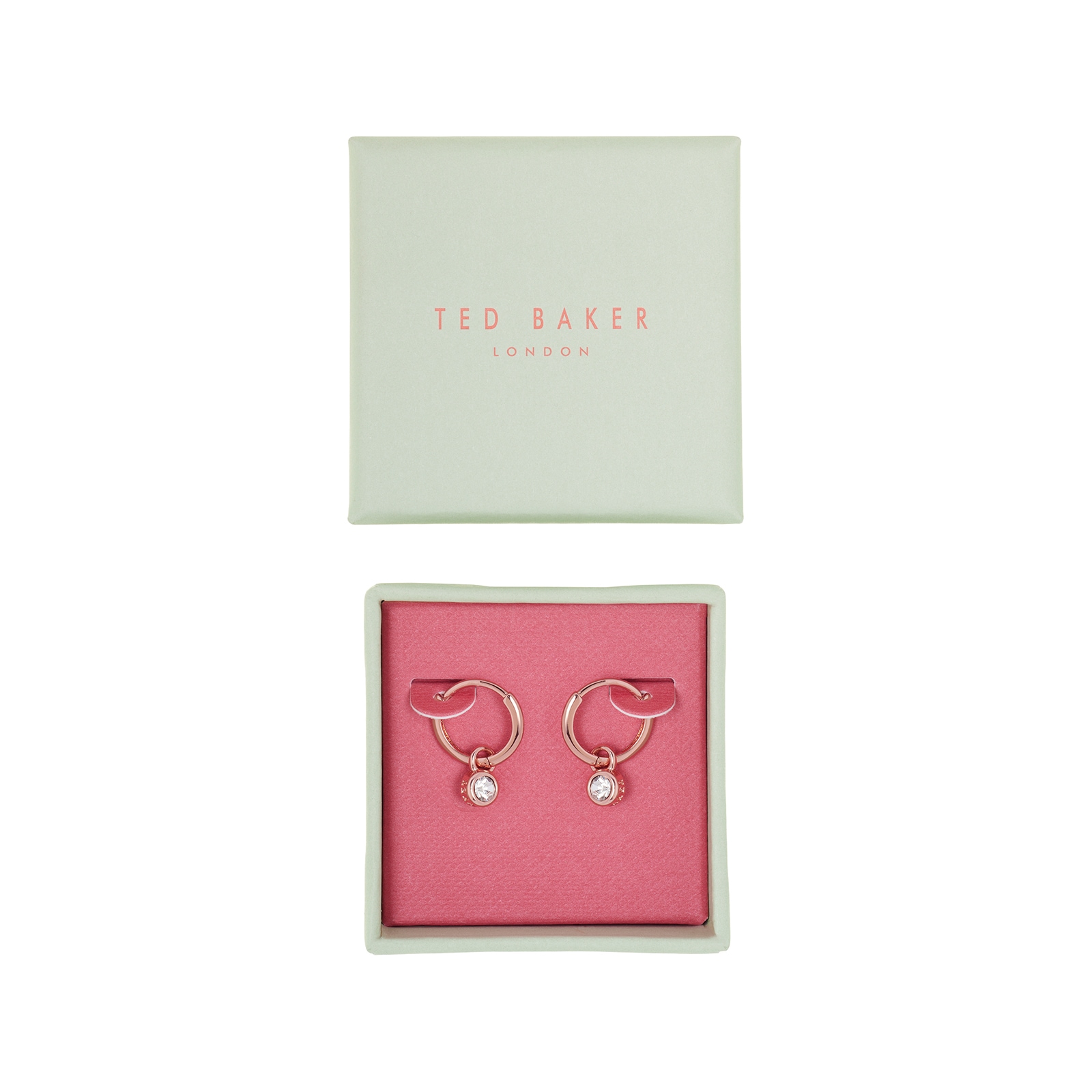 Ted Baker SINALAA Rose Gold Coloured Crystal Huggie Earrings Ted Baker SINALAA Rose Gold Coloured Crystal Huggie Earrings