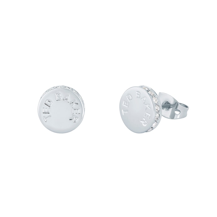 Ted Baker SEESAY Silver Coloured Sparkle Dot Logo Stud Earrings