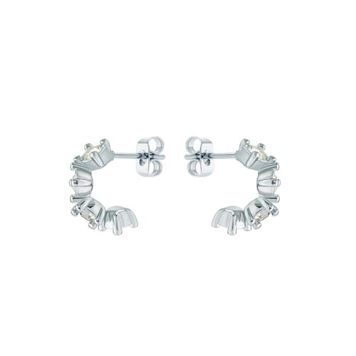 Ted Baker CRESITA Silver Coloured Crystal Nano Hoop Earrings