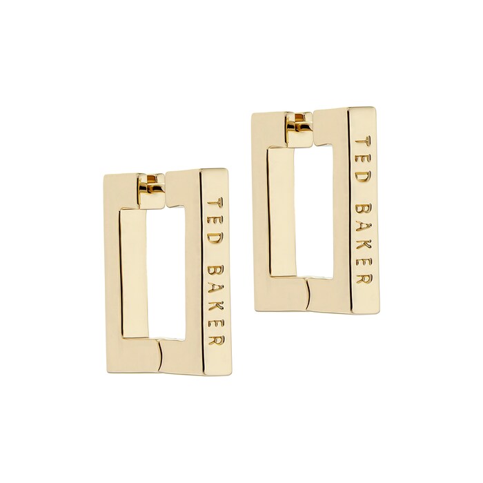 Ted Baker SAADIEY Yellow Gold Coloured Large Square Hinge Earrings