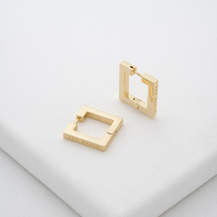 Ted Baker SAADIEY Yellow Gold Coloured Large Square Hinge Earrings