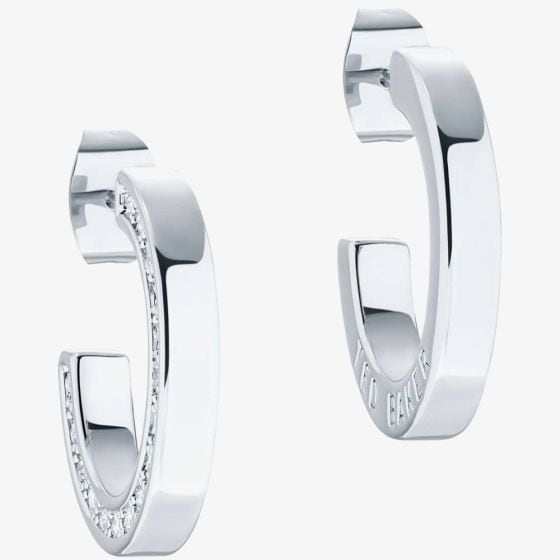 Ted Baker SENATTA Silver Coloured Hoop Earrings