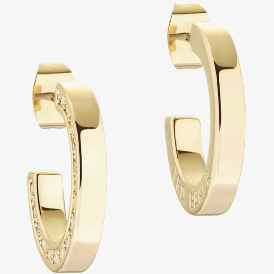 Ted Baker SENATTA Gold Coloured Crystal Hoop Earrings