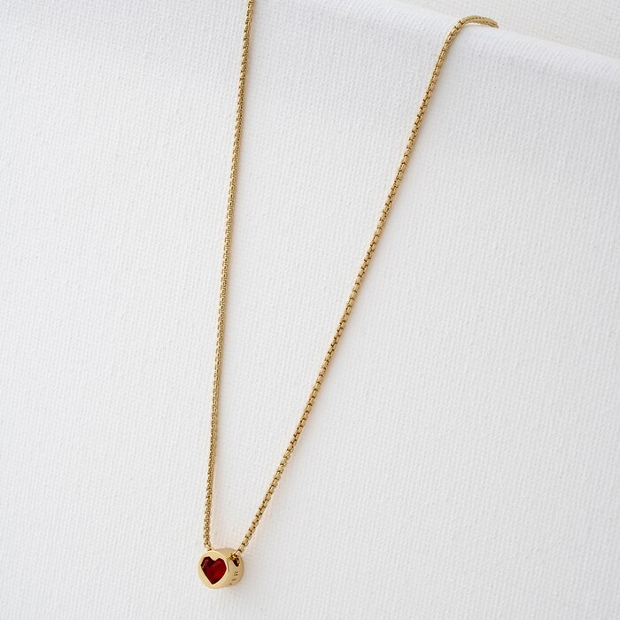 Ted Baker HARPARH Yellow Gold Plated Heart Rock Pendant