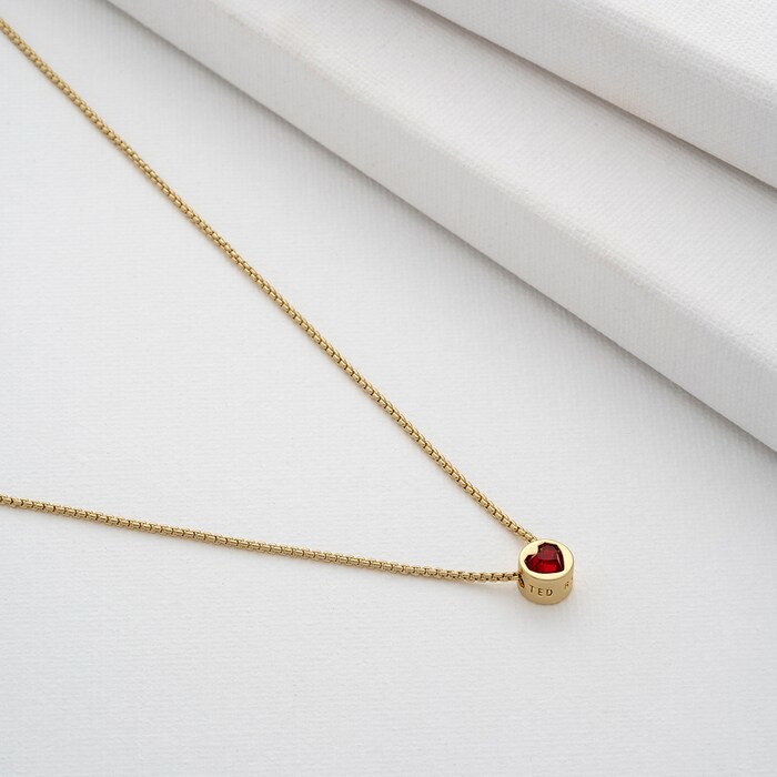Ted Baker HARPARH Yellow Gold Plated Heart Rock Pendant