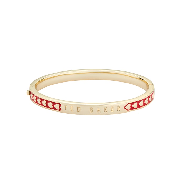Ted Baker ELLIEE Yellow Gold Plated Enamel Heart Bangle