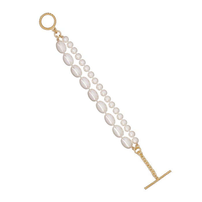Ted Baker PARKAH Yellow Gold Plated Pearl Bubble Double Strand Bracelet
