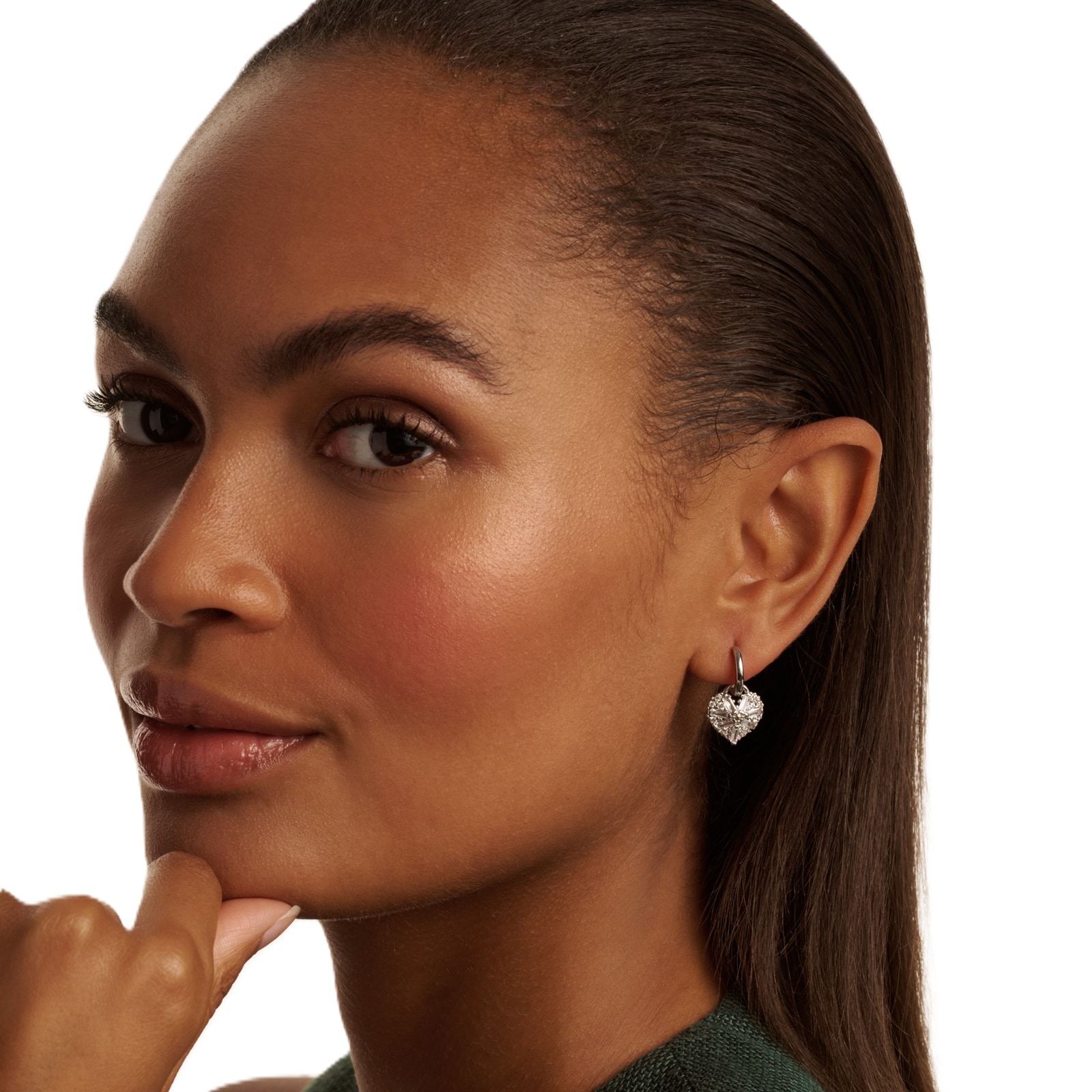 Ted Baker Cherise White Gold Coloured Crystal Heart Drop Earrings Ted Baker Cherise White Gold Coloured Crystal Heart Drop Earrings