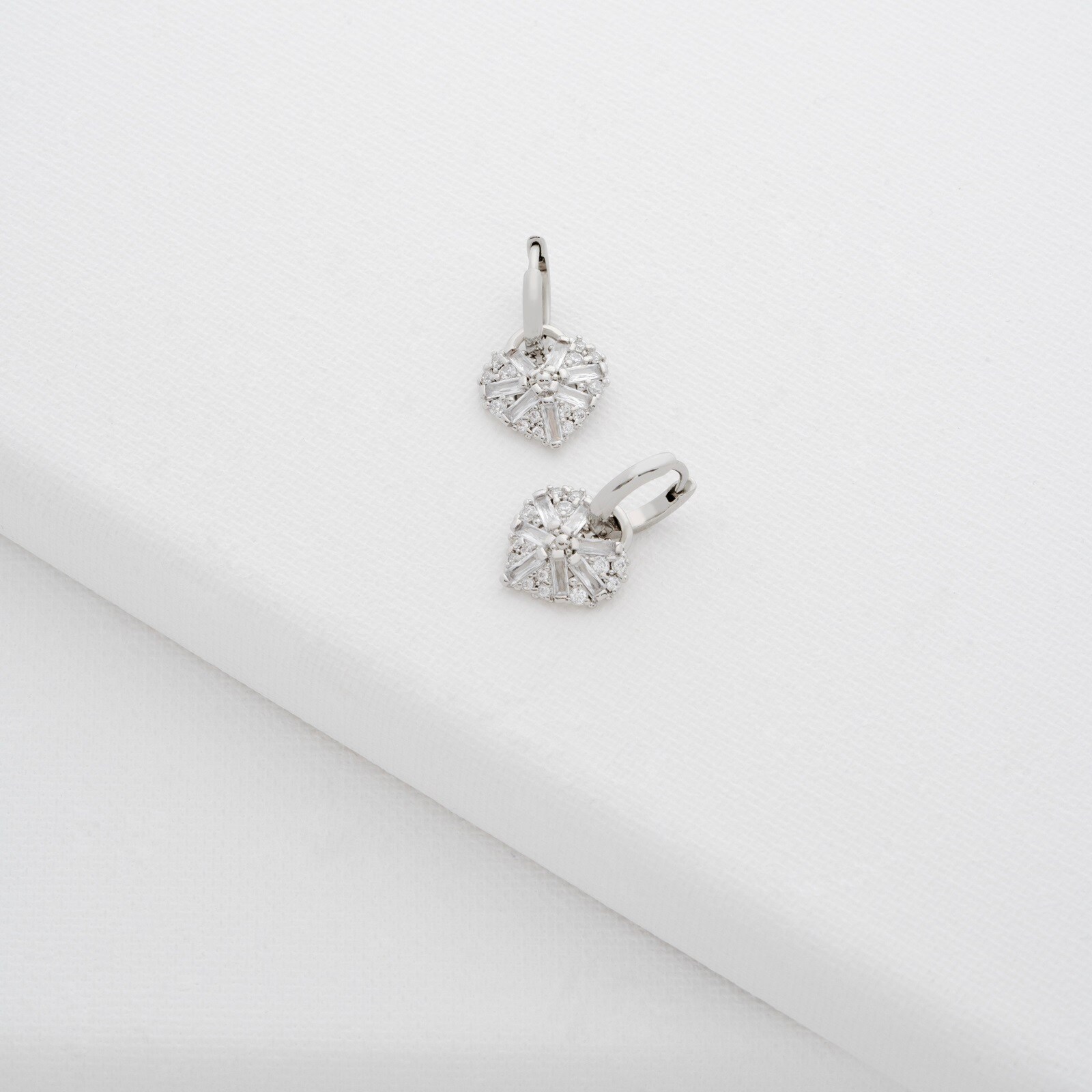 Ted Baker Cherise White Gold Coloured Crystal Heart Drop Earrings Ted Baker Cherise White Gold Coloured Crystal Heart Drop Earrings