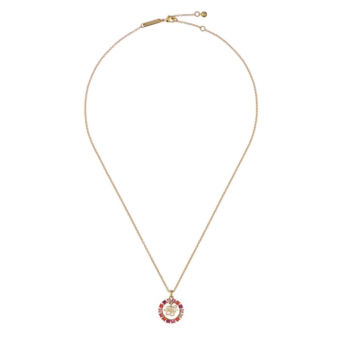 Ted Baker Molli Yellow Gold Coloured Monogram Crystal Pendant