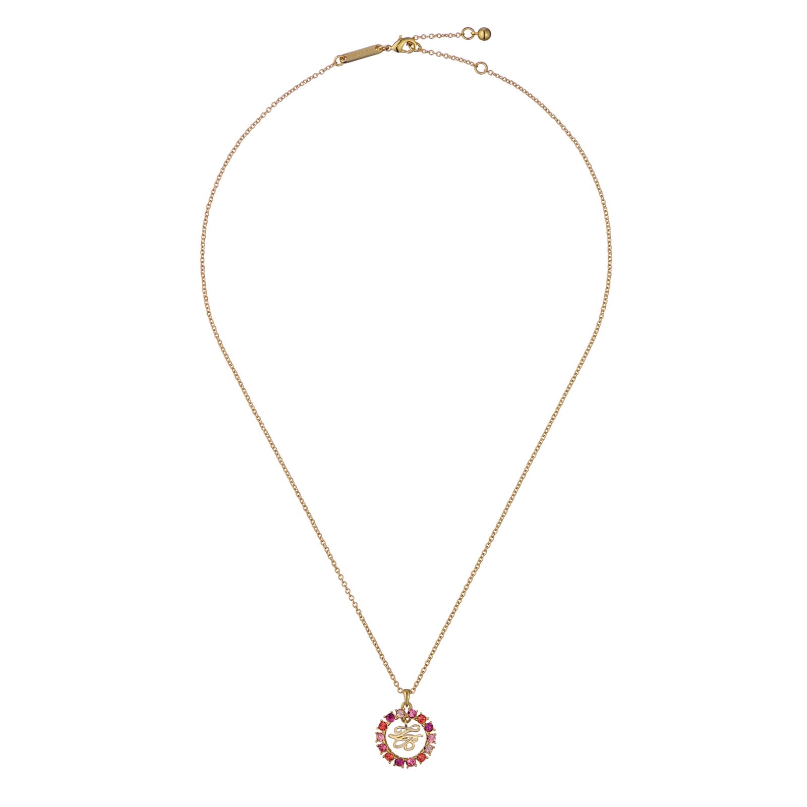 Ted Baker Molli Yellow Gold Coloured Monogram Crystal Pendant