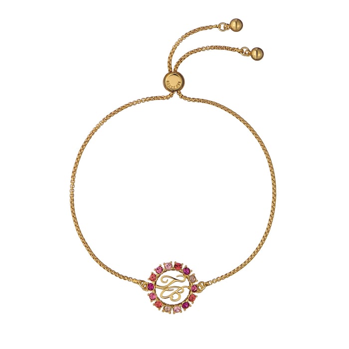 Ted Baker Molina Yellow Gold Coloured Monogram Crystal Bracelet