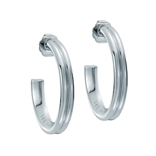 Ted Baker White Gold Coloured Hisla Hidden Heart Large Hoop Earrings