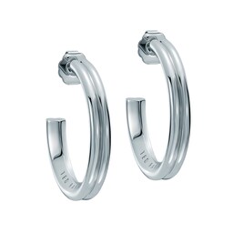 37240993 - White Gold Coloured Hisla Hidden Heart Large Hoop Earrings