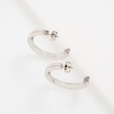 Ted Baker White Gold Coloured Hisla Hidden Heart Large Hoop Earrings