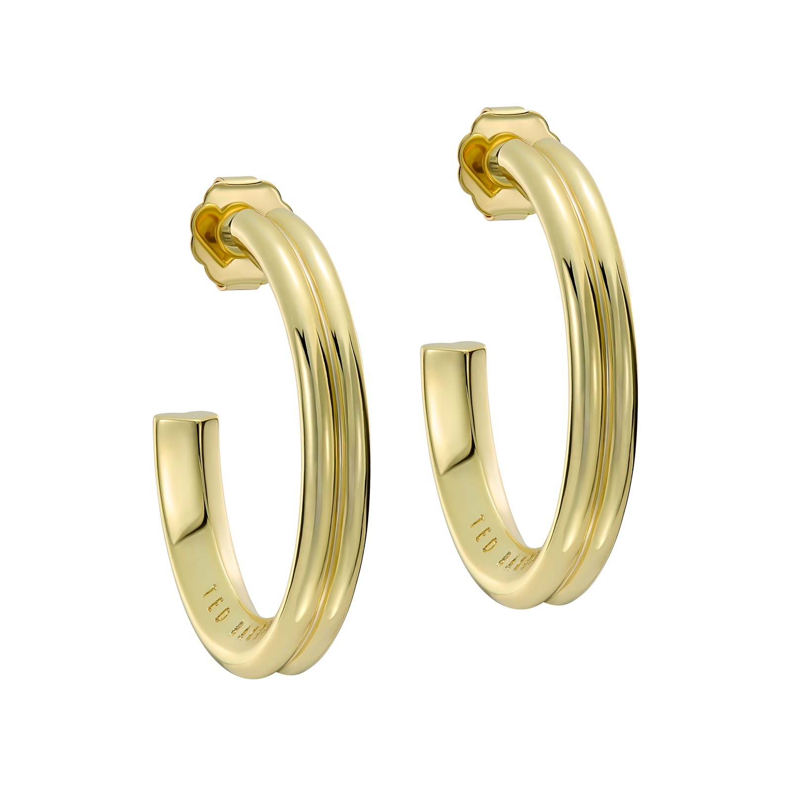 Ted Baker Yellow Gold Coloured Hisla Hidden Heart Large Hoop Earrings