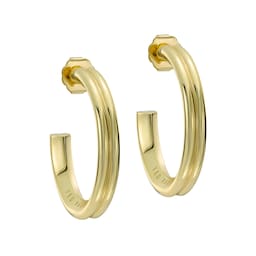 37240994 - Yellow Gold Coloured Hisla Hidden Heart Large Hoop Earrings