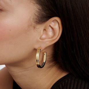 Ted Baker Yellow Gold Coloured Hisla Hidden Heart Large Hoop Earrings