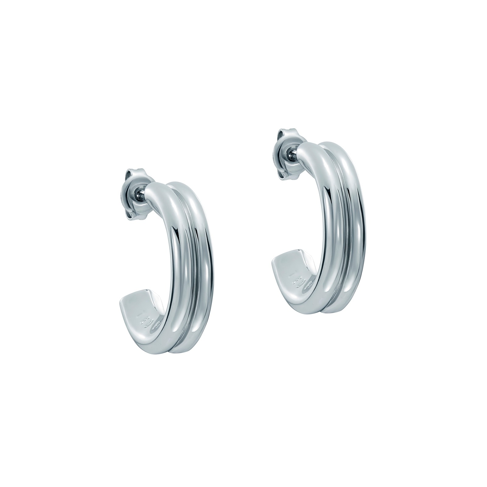 Ted Baker White Gold Coloured Hilya Hidden Heart Small Hoop Earrings