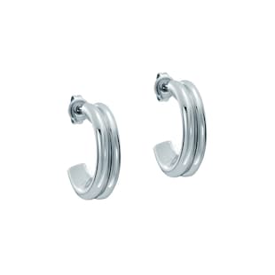 Ted Baker White Gold Coloured Hilya Hidden Heart Small Hoop Earrings