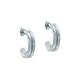 Ted Baker White Gold Coloured Hilya Hidden Heart Small Hoop Earrings