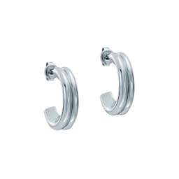 37240995 - White Gold Coloured Hilya Hidden Heart Small Hoop Earrings