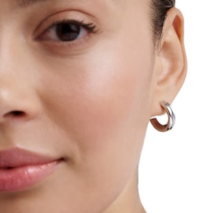 Ted Baker White Gold Coloured Hilya Hidden Heart Small Hoop Earrings