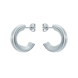 Ted Baker White Gold Coloured Hilya Hidden Heart Small Hoop Earrings