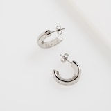 Ted Baker White Gold Coloured Hilya Hidden Heart Small Hoop Earrings