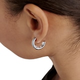 Ted Baker White Gold Coloured Hilya Hidden Heart Small Hoop Earrings