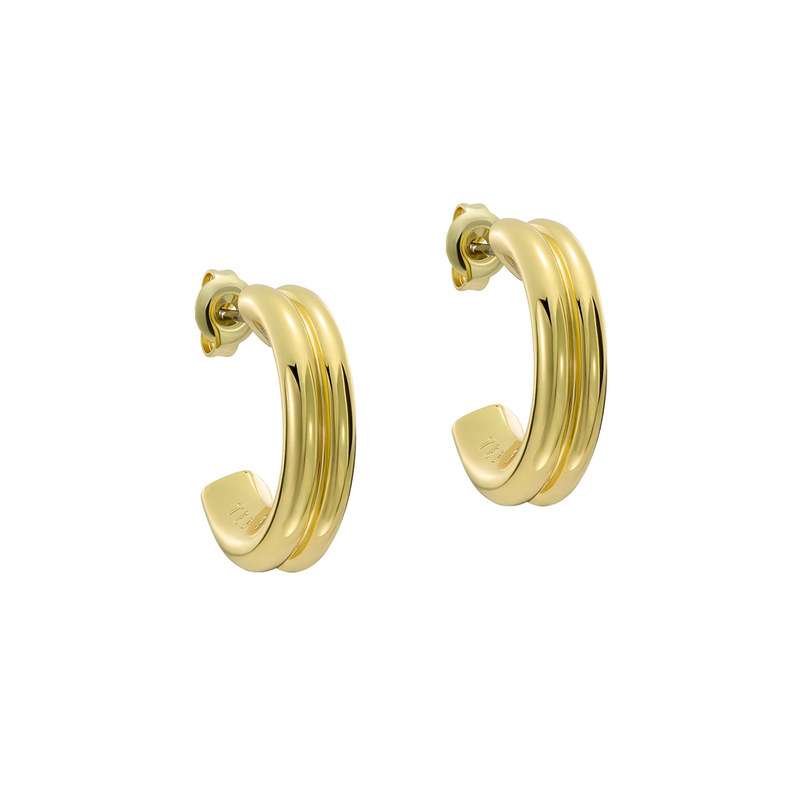 Ted Baker Yellow Gold Coloured Hilya Hidden Heart Small Hoop Earrings