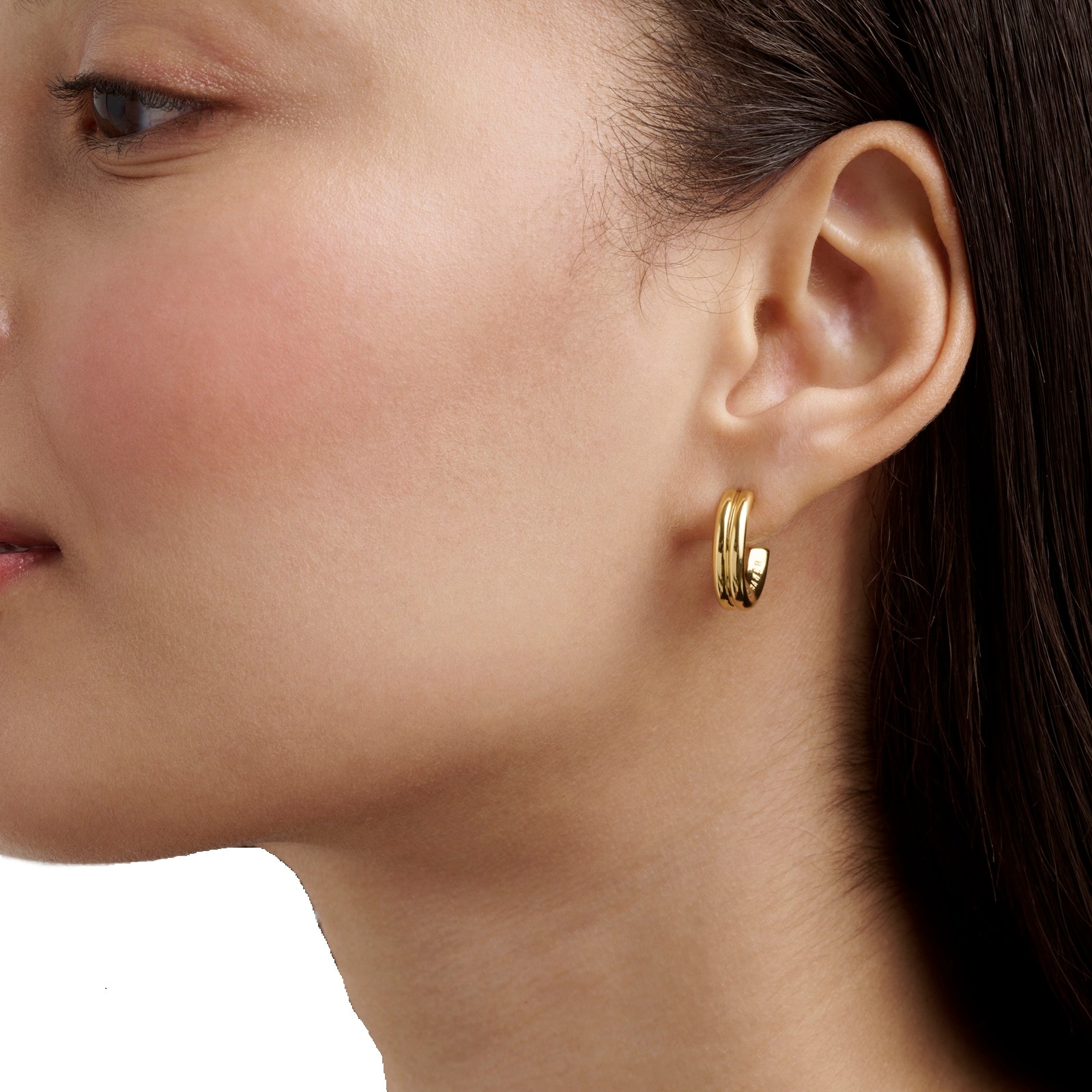 Ted Baker Yellow Gold Coloured Hilya Hidden Heart Small Hoop Earrings