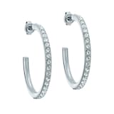 Ted Baker White Gold Coloured Clanci Cubic Zirconia Medium Hoop Earrings