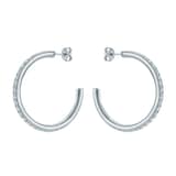 Ted Baker White Gold Coloured Clanci Cubic Zirconia Medium Hoop Earrings