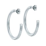 Ted Baker White Gold Coloured Clanci Cubic Zirconia Medium Hoop Earrings