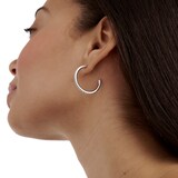 Ted Baker White Gold Coloured Clanci Cubic Zirconia Medium Hoop Earrings