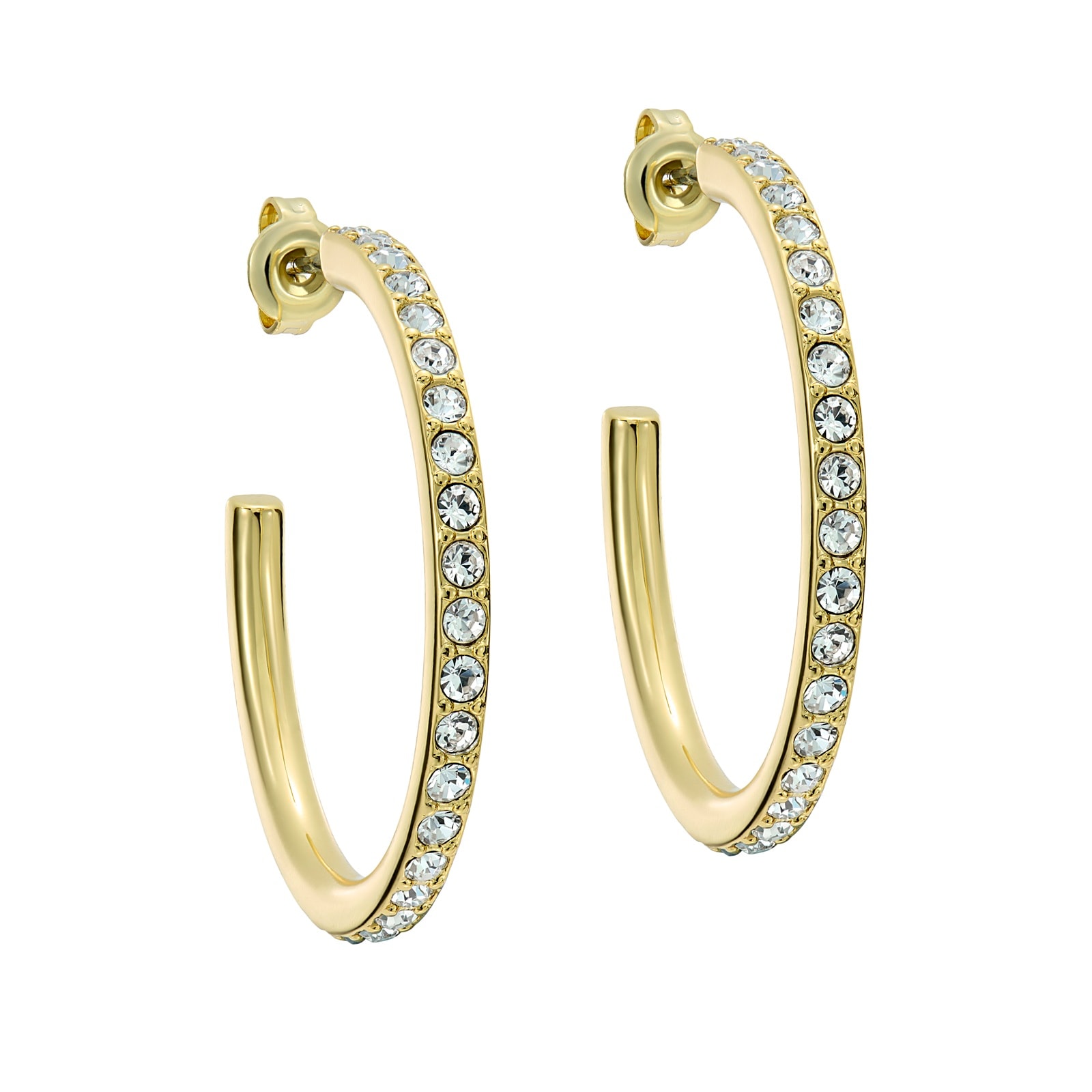 Ted Baker Yellow Gold Coloured Clanci Cubic Zirconia Medium Hoop Earrings