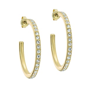 Ted Baker Yellow Gold Coloured Clanci Cubic Zirconia Medium Hoop Earrings