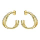 Ted Baker Yellow Gold Coloured Wayva Jewelled Wave Cubic Zirconia Large Hoop Earrings
